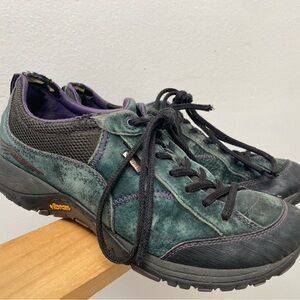 Well Worn Green and Black Athletic Shoes